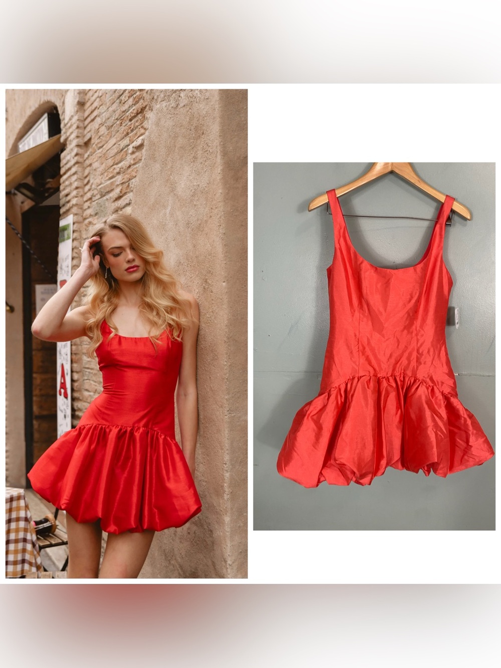 Hutch Ridge Mini Bubble Dress Red Guava Size 2